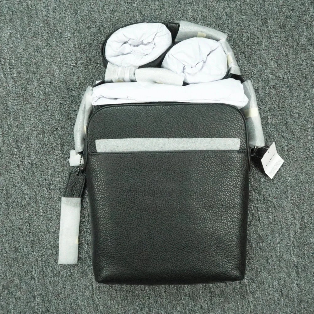 Coach Bag Black Houston Flight Signature Leather Travel Crossbody